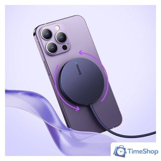 Беспроводное зарядное Baseus Simple Mini3 Magnetic Wireless Charger 15W CCJJ040205 - Изображение №16 — Интернет-магазин Time-Shop