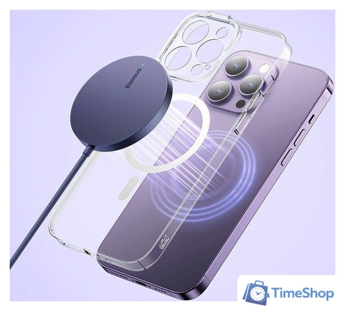 Беспроводное зарядное Baseus Simple Mini3 Magnetic Wireless Charger 15W CCJJ040205 - Изображение №17 — Интернет-магазин Time-Shop