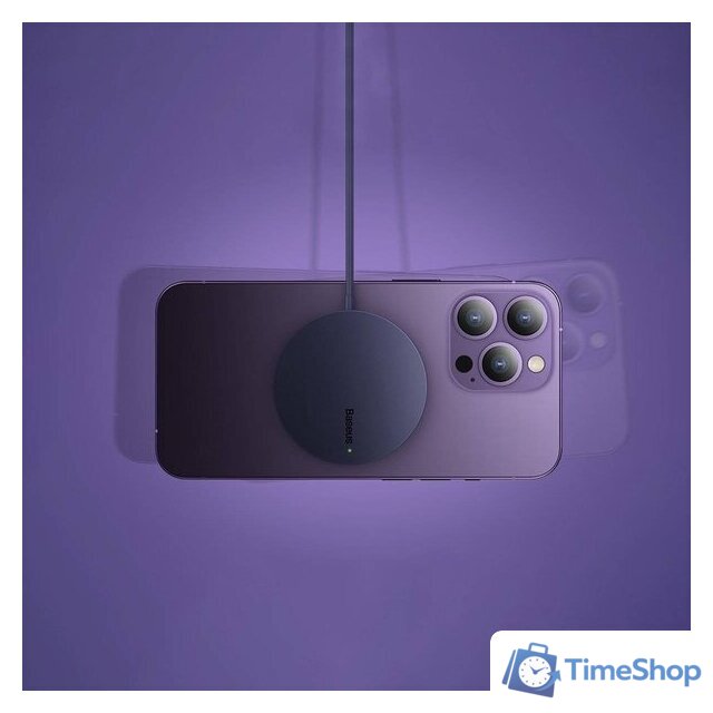 Беспроводное зарядное Baseus Simple Mini3 Magnetic Wireless Charger 15W CCJJ040205 - Изображение №13 — Интернет-магазин Time-Shop