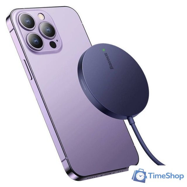 Беспроводное зарядное Baseus Simple Mini3 Magnetic Wireless Charger 15W CCJJ040205 - Изображение №4 — Интернет-магазин Time-Shop