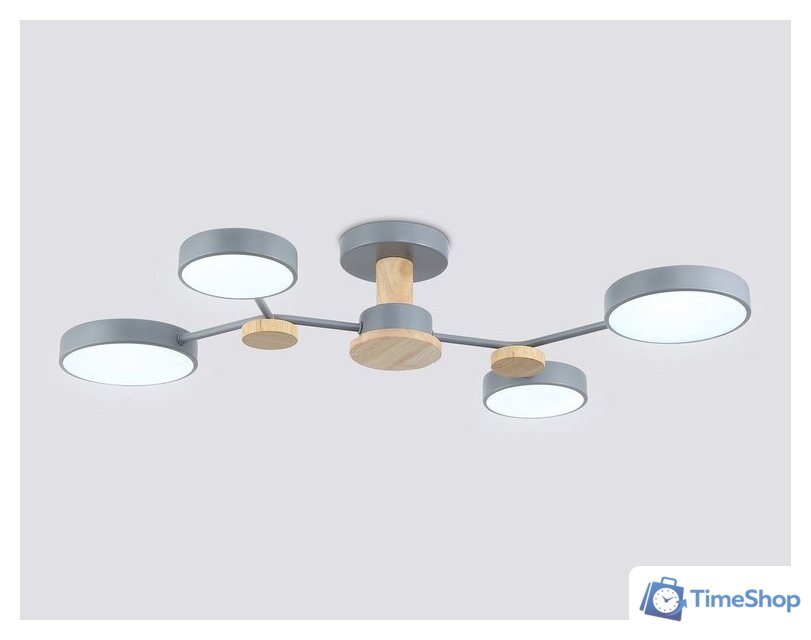 Припотолочная люстра Ambrella light FL4859/4 GR/WD (серый/дерево) - Изображение №4 — Интернет-магазин Time-Shop