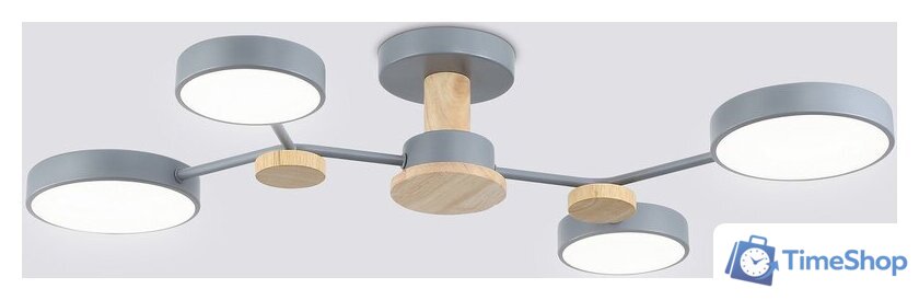 Припотолочная люстра Ambrella light FL4859/4 GR/WD (серый/дерево) - Изображение №1 — Интернет-магазин Time-Shop