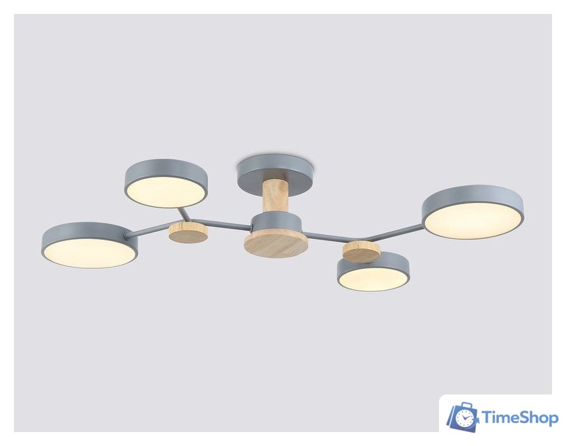 Припотолочная люстра Ambrella light FL4859/4 GR/WD (серый/дерево) - Изображение №3 — Интернет-магазин Time-Shop