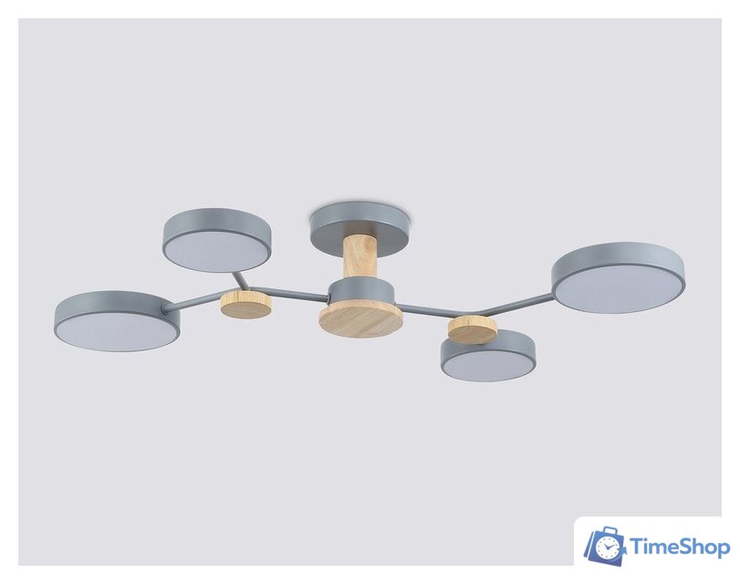 Припотолочная люстра Ambrella light FL4859/4 GR/WD (серый/дерево) - Изображение №5 — Интернет-магазин Time-Shop