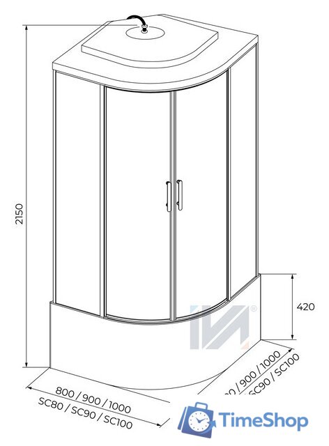 Душевая кабина IVA SC80CM - Изображение №4 — Интернет-магазин Time-Shop