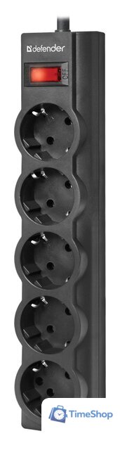 Сетевой фильтр Defender ES largo 1.8 (черный) - Изображение №2 — Интернет-магазин Time-Shop