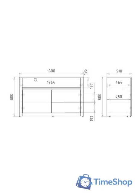 Тумба Рэйгрупп Bromo ТК-07 2D 130x80x51 ТВ-07 BR (дуб бордолайт) - Изображение №9 — Интернет-магазин Time-Shop