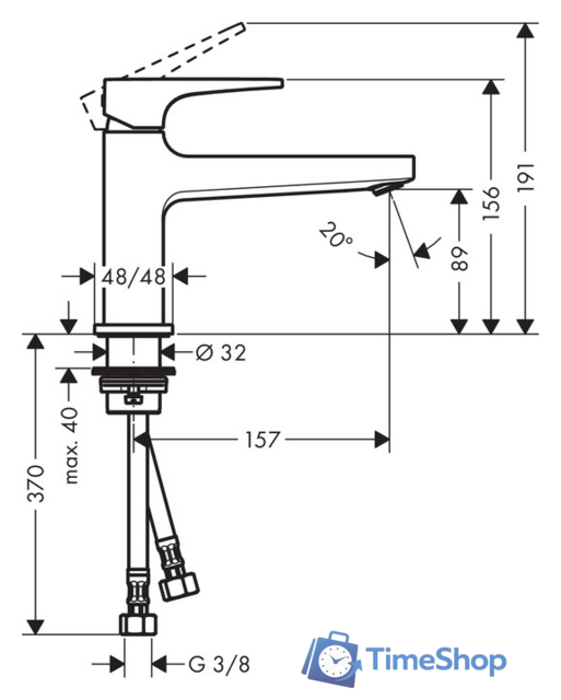 Смеситель Hansgrohe Metropol 74502000 - Изображение №2 — Интернет-магазин Time-Shop