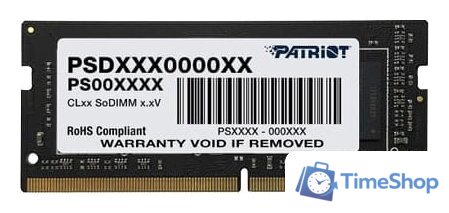 Оперативная память Patriot 8GB DDR4 SODIMM PC4-21300 PSD48G26662S - Изображение №1 — Интернет-магазин Time-Shop