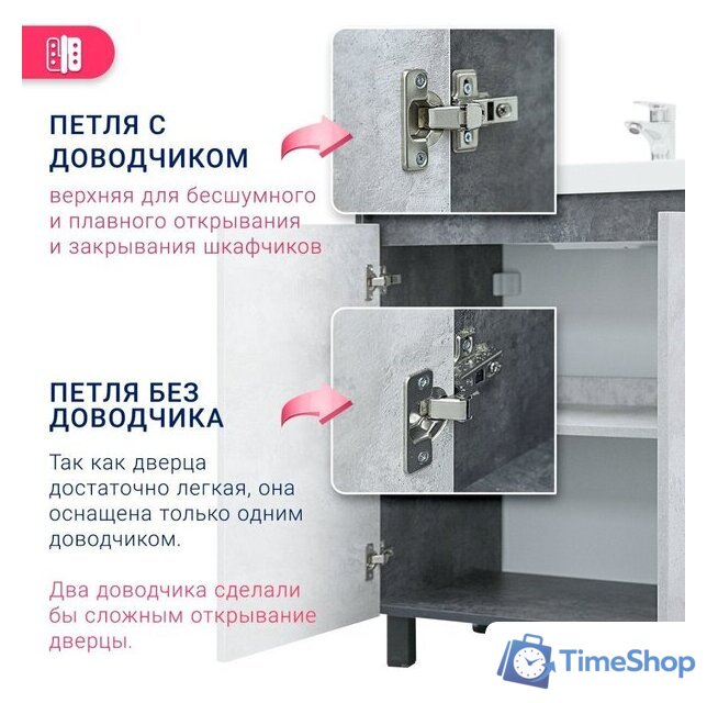  Doratiz Тумба под умывальник Крит 80 9908.129 (серый) - Изображение №14 — Интернет-магазин Time-Shop