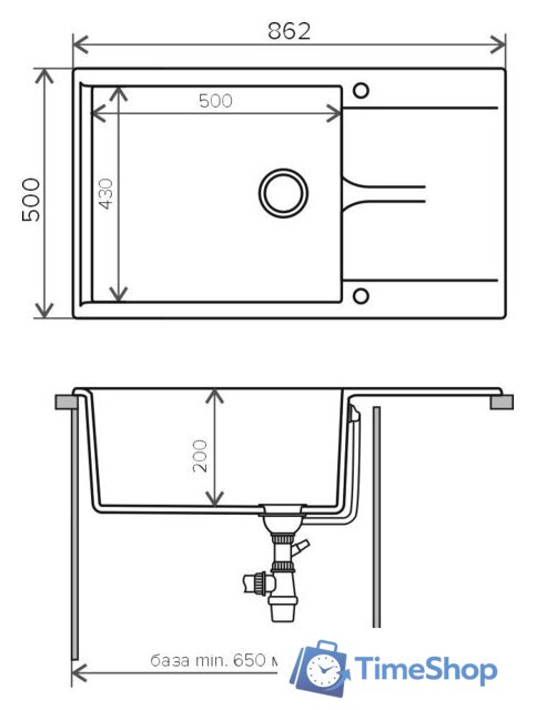 Кухонная мойка Polygran Gals-862 (песочный 302) - Изображение №2 — Интернет-магазин Time-Shop