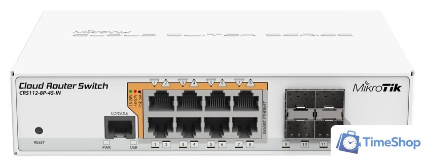 Управляемый коммутатор 3-го уровня Mikrotik CRS112-8P-4S-IN - Изображение №1 — Интернет-магазин Time-Shop