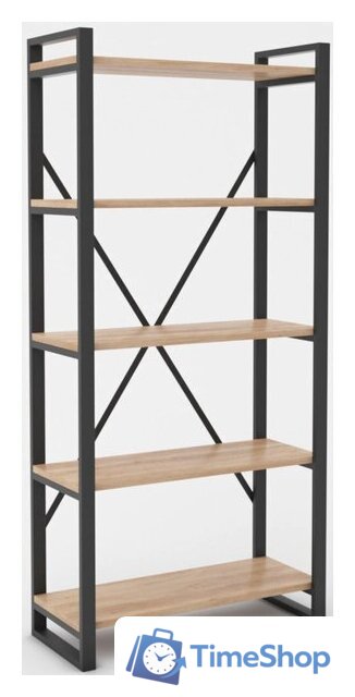 Стеллаж Hype Mebel Стандарт-2 80x170 (черный/дуб галифакс натуральный) - Изображение №1 — Интернет-магазин Time-Shop