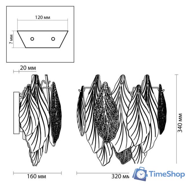 Бра Odeon Light Lace 5052/3W - Изображение №5 — Интернет-магазин Time-Shop