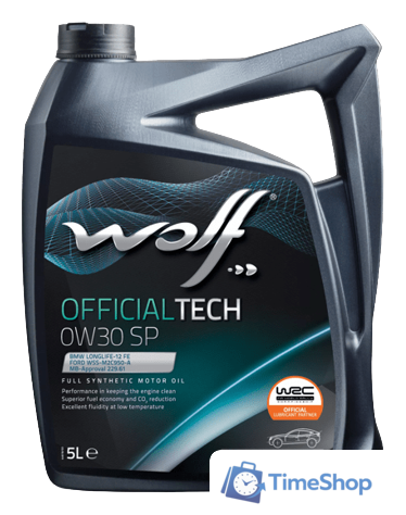 Моторное масло Wolf OfficialTech 0W-30 SP 5л - Изображение №1 — Интернет-магазин Time-Shop