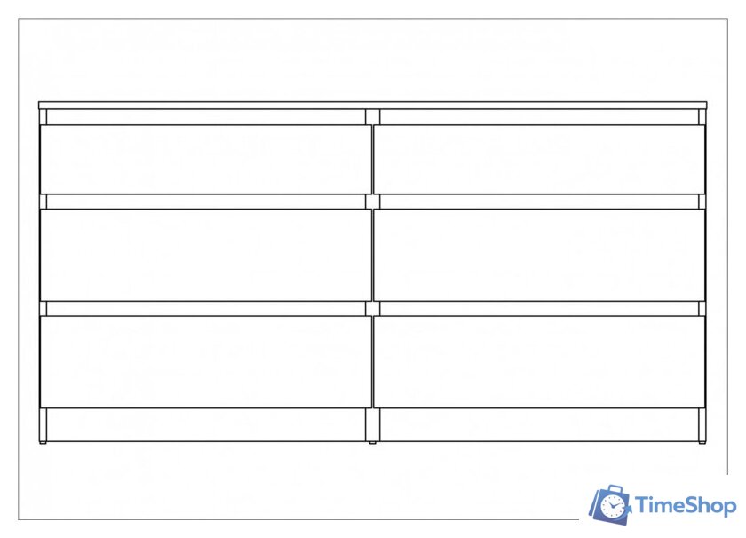 Комод Mio Tesoro Кастор 6 ящиков 2.03.02.080.4 (серый) - Изображение №2 — Интернет-магазин Time-Shop