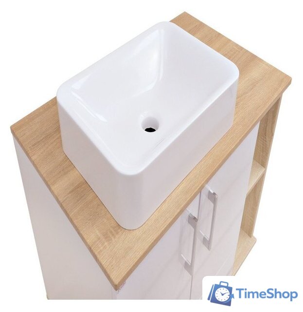  Doratiz Тумба под умывальник Doratiz Гавайи 80 9908.184 (белый/дуб сонома) - Изображение №15 — Интернет-магазин Time-Shop