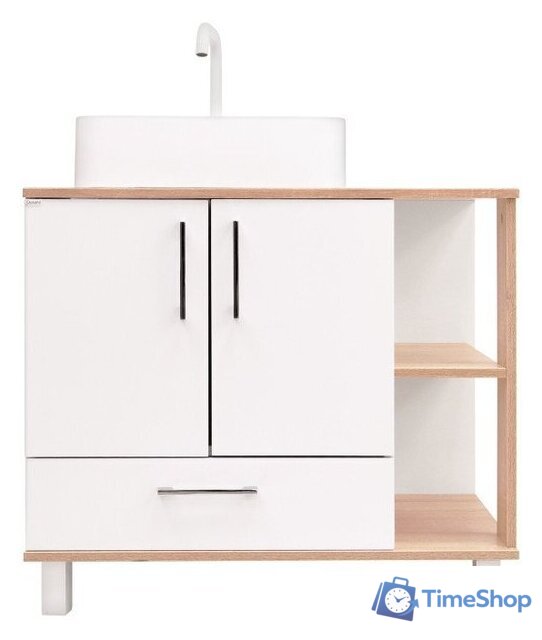  Doratiz Тумба под умывальник Doratiz Гавайи 80 9908.184 (белый/дуб сонома) - Изображение №10 — Интернет-магазин Time-Shop