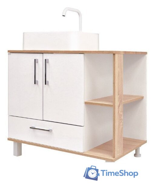  Doratiz Тумба под умывальник Doratiz Гавайи 80 9908.184 (белый/дуб сонома) - Изображение №1 — Интернет-магазин Time-Shop