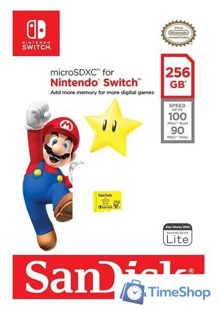 Карта памяти SanDisk Nintendo Switch Licensed Card Super Mario Edition microSDXC 256GB SDSQXAO-256G-GNCZN - Изображение №5 — Интернет-магазин Time-Shop