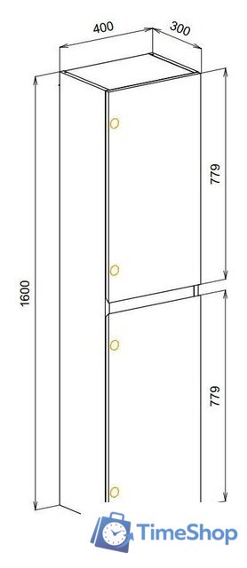  Cezares Шкаф-пенал MOLVENO-1600-2A-SC-NR - Изображение №5 — Интернет-магазин Time-Shop