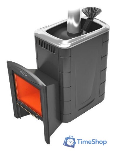 Банная печь Термофор Гейзер 2014 Inox Витра ЗК (антрацит) - Изображение №1 — Интернет-магазин Time-Shop