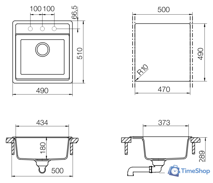 Кухонная мойка Schock Nemo 50 (N-100 S) Moonstone [700343] - Изображение №2 — Интернет-магазин Time-Shop