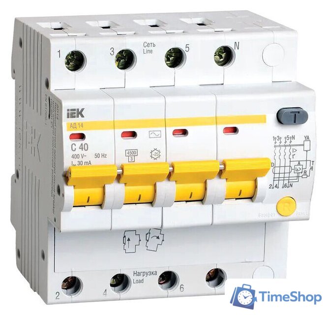Дифференциальный автомат IEK MAD10-4-040-C-030 - Изображение №1 — Интернет-магазин Time-Shop