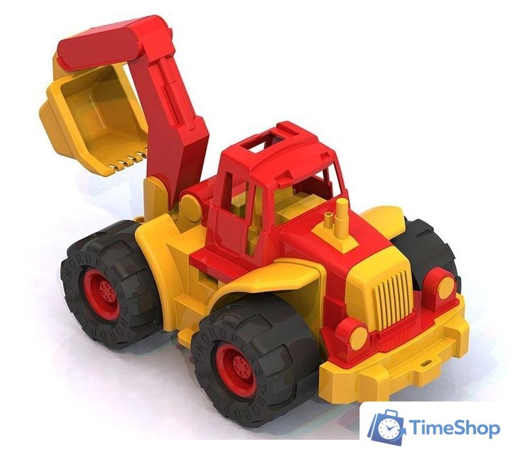 Трактор Нордпласт Трактор Богатырь с ковшом 98 (красный/желтый) - Изображение №1 — Интернет-магазин Time-Shop