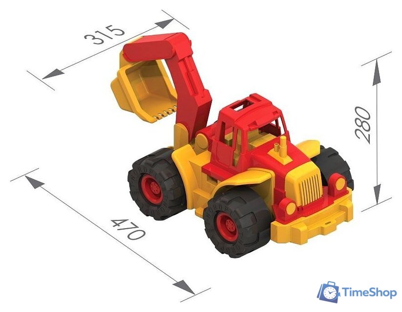 Трактор Нордпласт Трактор Богатырь с ковшом 98 (красный/желтый) - Изображение №6 — Интернет-магазин Time-Shop
