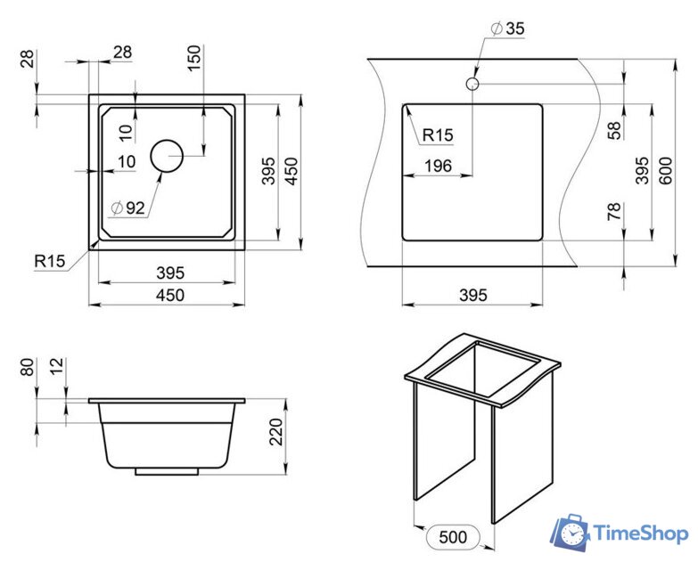 Кухонная мойка Granula KS-4501 (черный) - Изображение №5 — Интернет-магазин Time-Shop