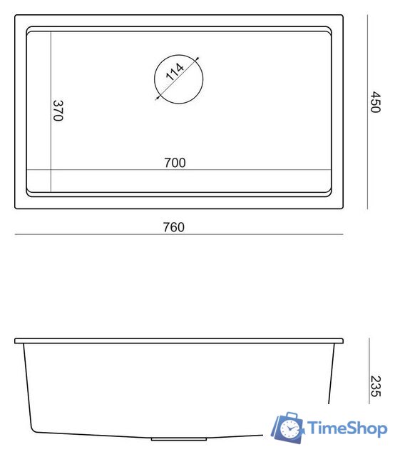 Кухонная мойка Quadron HQD7644U1BSU - Изображение №5 — Интернет-магазин Time-Shop