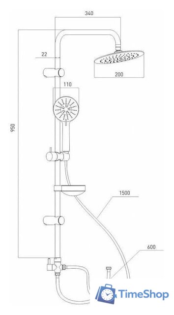 Душевая система  Gross Aqua Delta GA9007 - Изображение №2 — Интернет-магазин Time-Shop