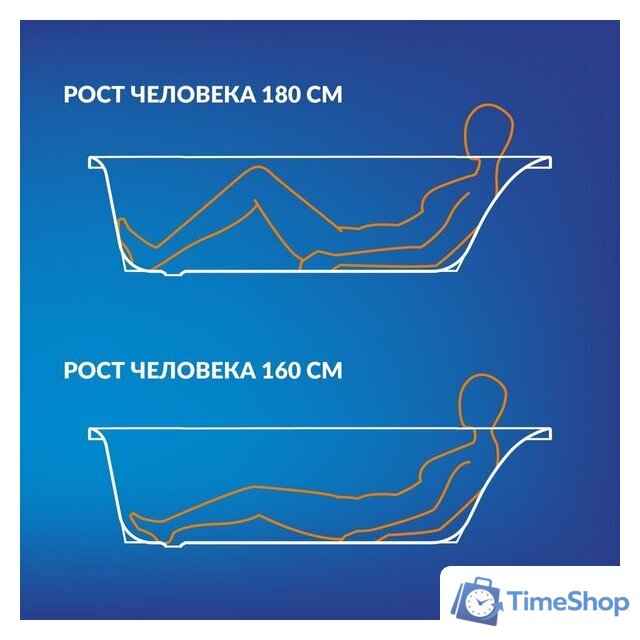 Ванна Cersanit Virgo 170x75 с ножками со смесителем Brasko (с сифоном Prime черным) - Изображение №8 — Интернет-магазин Time-Shop
