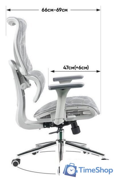 Офисное кресло myroo Office Wizard HS-3853H-1-G (light grey) - Изображение №3 — Интернет-магазин Time-Shop