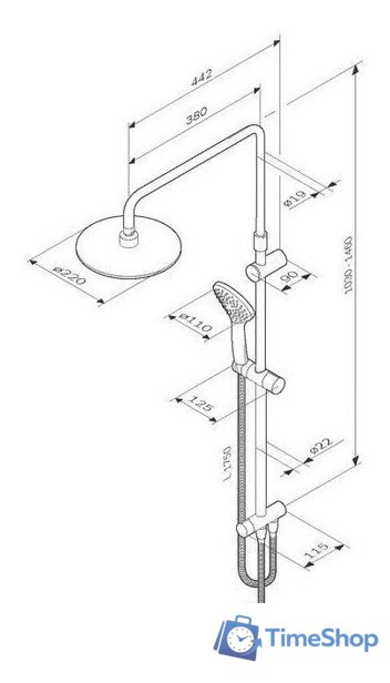 Душевая система  AM.PM Jump F0772022 - Изображение №6 — Интернет-магазин Time-Shop