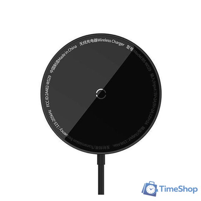 Беспроводное зарядное Baseus Simple Mini3 Magnetic Wireless Charger 15W CCJJ040001 (черный) - Изображение №2 — Интернет-магазин Time-Shop