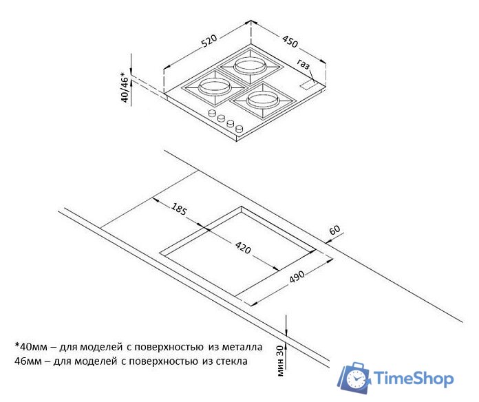 Варочная панель Korting HGG 4825 CTB - Изображение №2 — Интернет-магазин Time-Shop