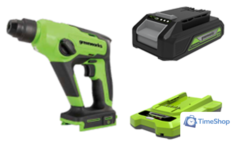 Перфоратор Greenworks GD24SDS1K2 3803107UA (с 1-им АКБ) - Изображение №1 — Интернет-магазин Time-Shop