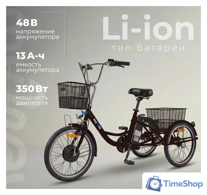 Электровелосипед MyWay Trike 350 Max 24 р.15 (черный) - Изображение №2 — Интернет-магазин Time-Shop