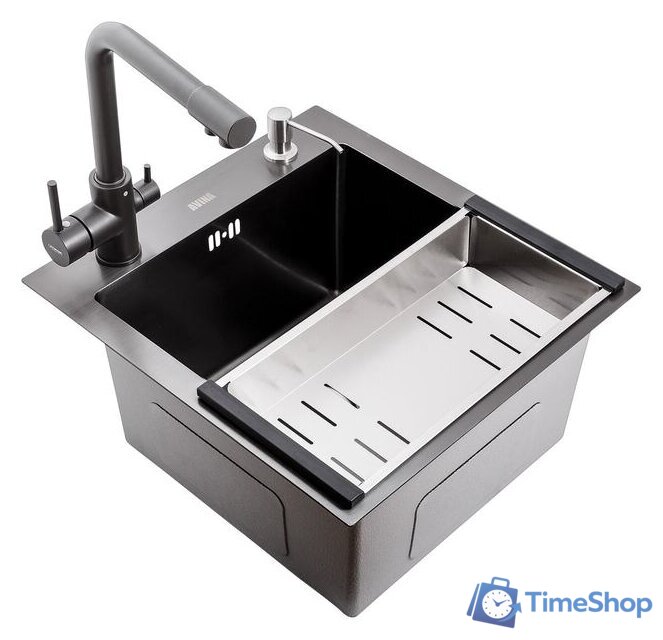 Кухонная мойка Avina HM4548 PVD (графит) - Изображение №4 — Интернет-магазин Time-Shop