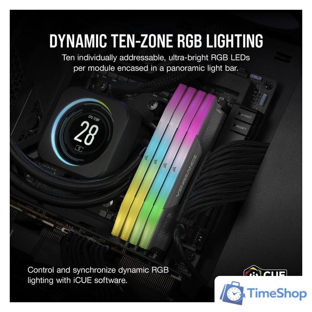 Оперативная память Corsair Vengeance RGB 2x16ГБ DDR5 5200 МГц CMH32GX5M2B5200Z40K - Изображение №4 — Интернет-магазин Time-Shop