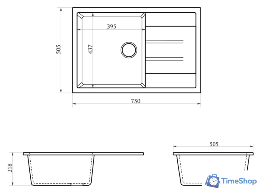 Кухонная мойка Berge BR-7603 (серый матовый) - Изображение №3 — Интернет-магазин Time-Shop