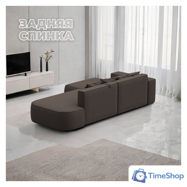 Угловой диван Лига диванов Лига-065 левый 129798L (рогожка амур 05 коричневый) - Изображение №4 — Интернет-магазин Time-Shop