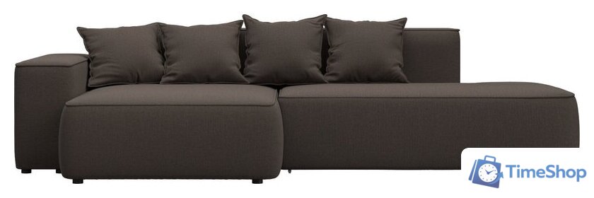 Угловой диван Лига диванов Лига-065 левый 129798L (рогожка амур 05 коричневый) - Изображение №1 — Интернет-магазин Time-Shop