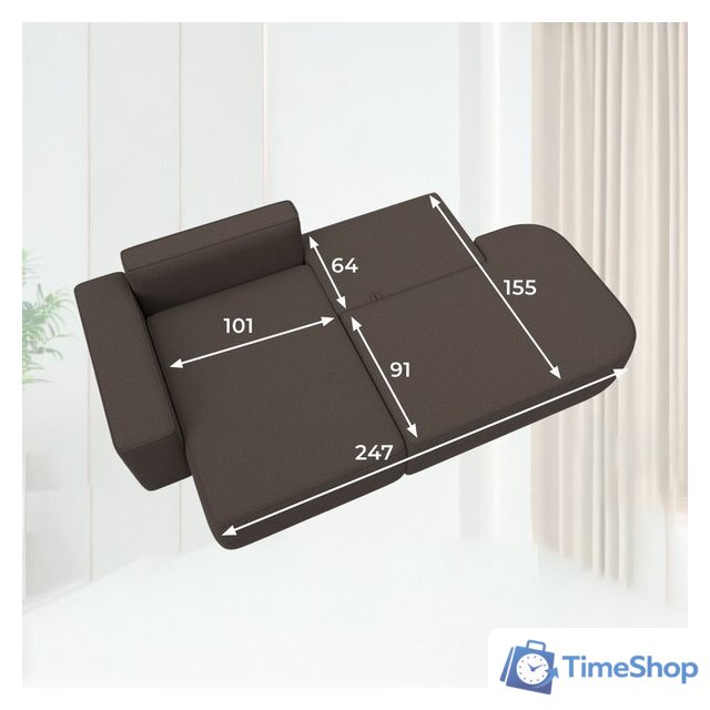 Угловой диван Лига диванов Лига-065 левый 129798L (рогожка амур 05 коричневый) - Изображение №11 — Интернет-магазин Time-Shop