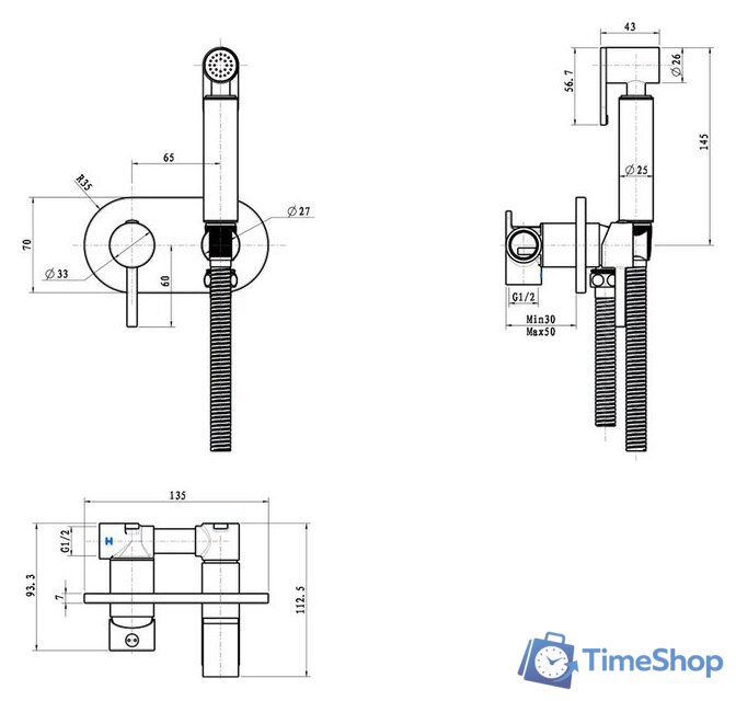 Унитаз напольный Lauter W224 2110224 + гигиенический душ Mist 21TZ221CH (горизонтальный выпуск) - Изображение №29 — Интернет-магазин Time-Shop