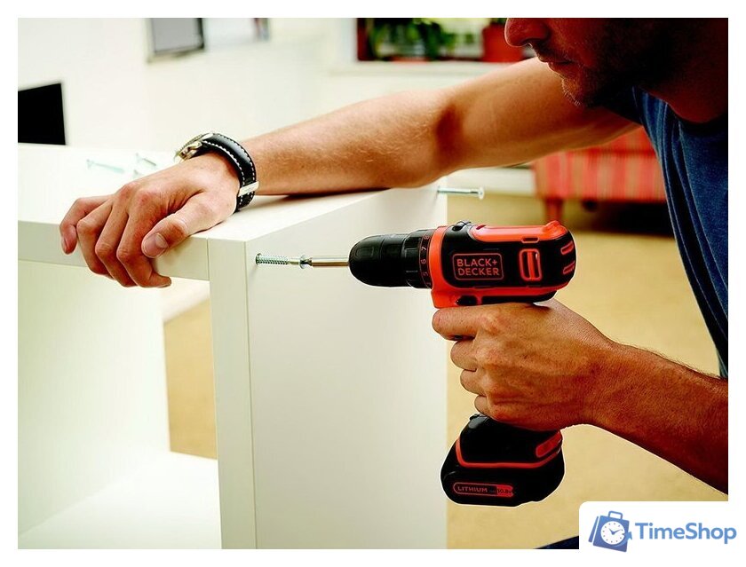 Дрель-шуруповерт Black & Decker BDCDD12 (с 1-м АКБ и без кейса) - Изображение №3 — Интернет-магазин Time-Shop