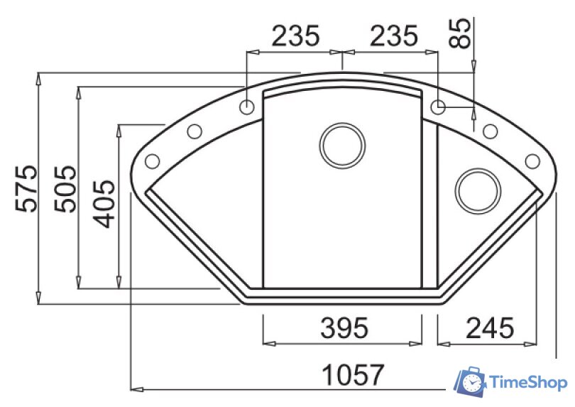 Кухонная мойка Elleci Easy Corner Titanium 73 - Изображение №2 — Интернет-магазин Time-Shop