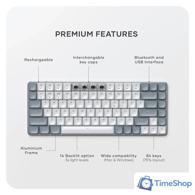 Клавиатура Satechi SM1 Slim (светло-серый) - Изображение №3 — Интернет-магазин Time-Shop